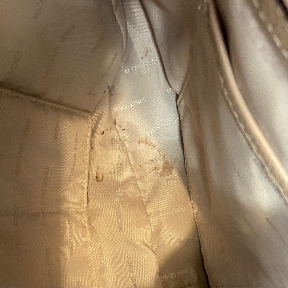 Michael Kors Cream Pebbled Leather Hobo with Gold Accent - Picture 4 of 4